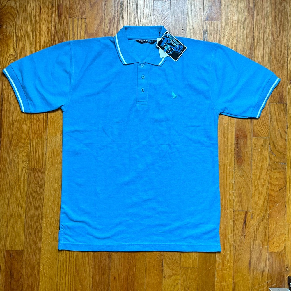 Blue polo shirt